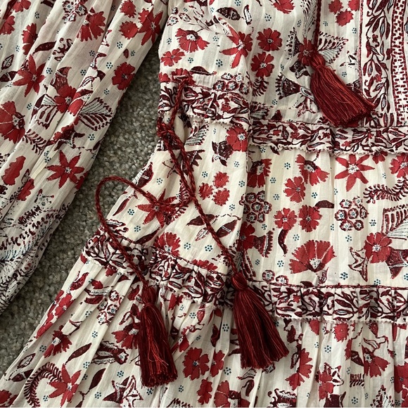 Ulla Johnson Marigold Floral Tassel Tiered Mini Dress - Picture 4 of 12